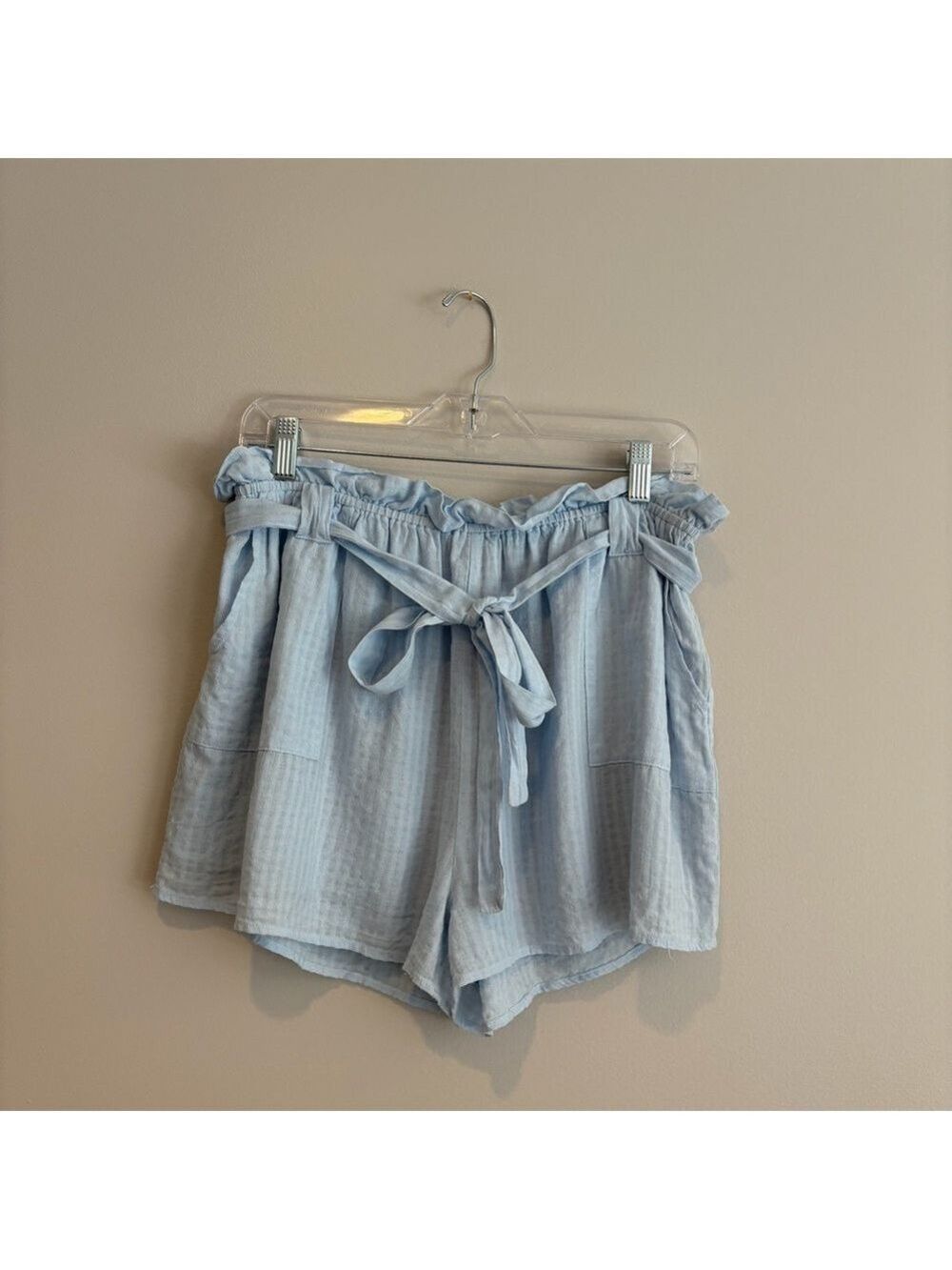 Altar'd State Sky Blue High Waist Belted Shorts Size L